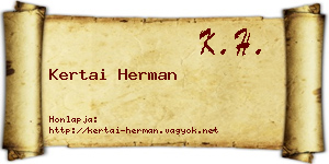 Kertai Herman névjegykártya